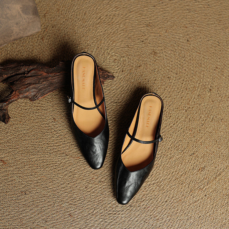 Marilyn | Genuine Leather Mary Jane Mules