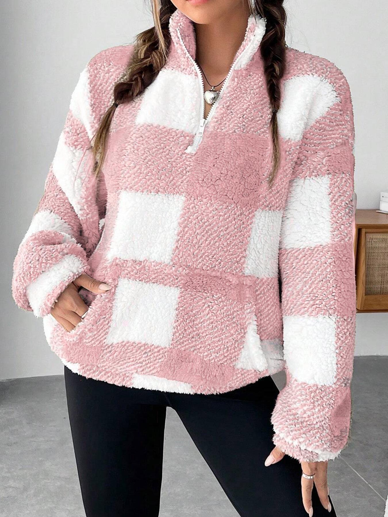 Clarisse™ | Cozy Plaid Sherpa Pullover