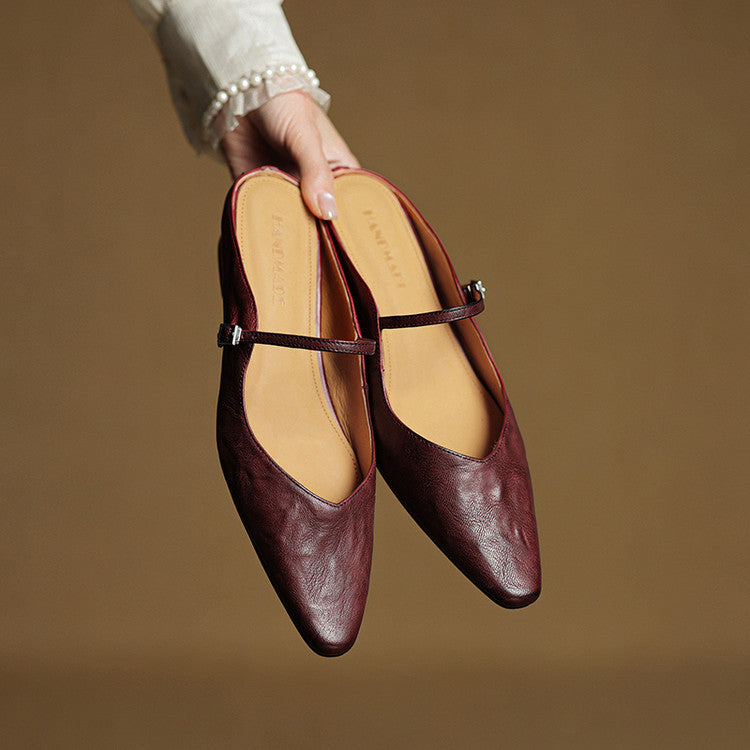 Marilyn | Genuine Leather Mary Jane Mules