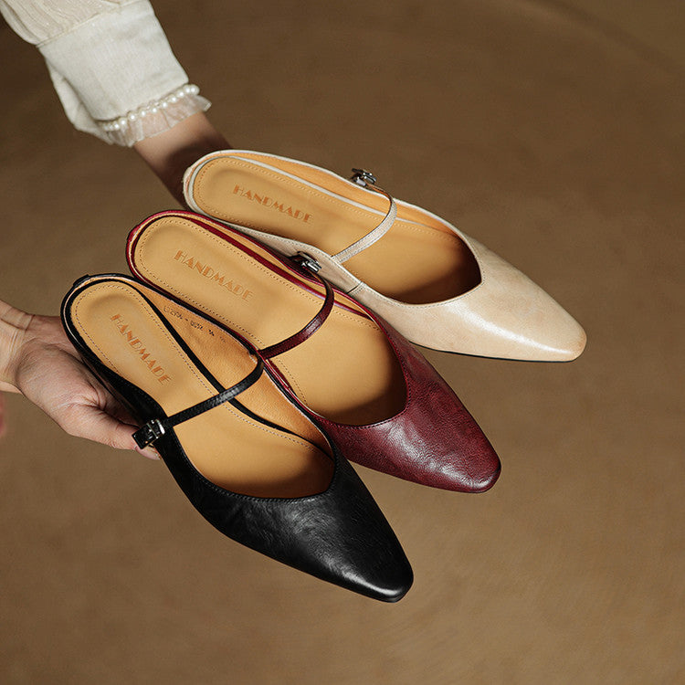Marilyn | Genuine Leather Mary Jane Mules