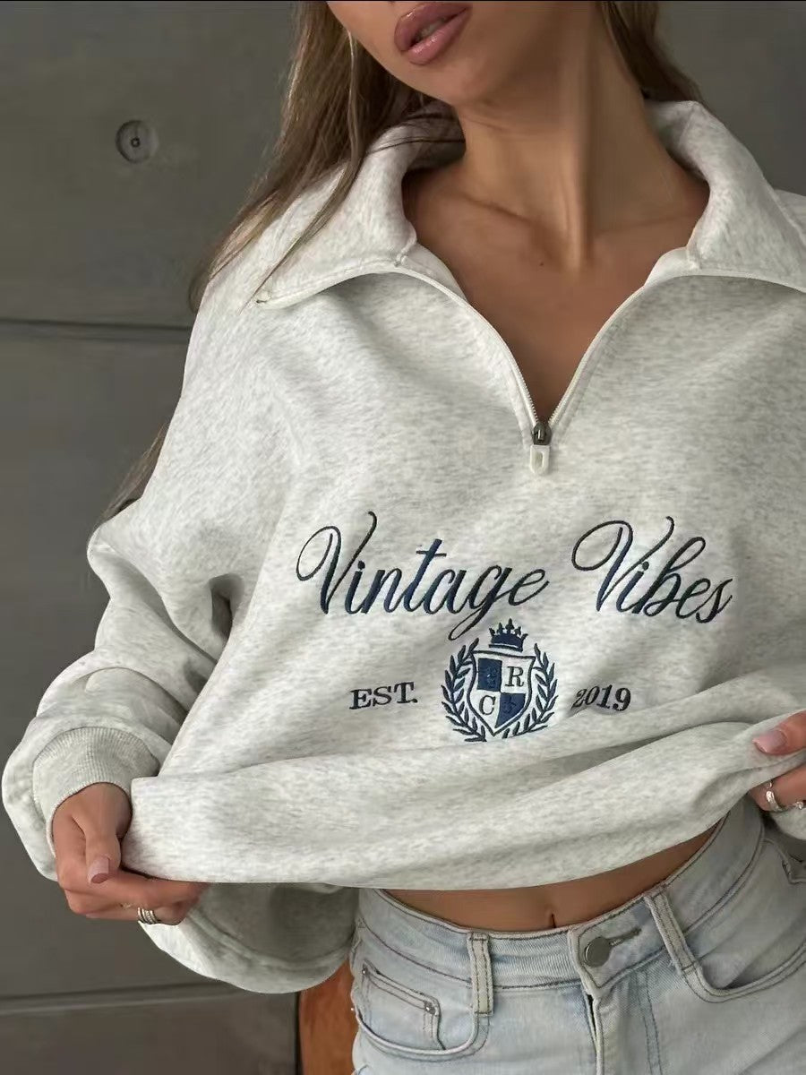 Claire™ | Vintage Zip Sweatshirt