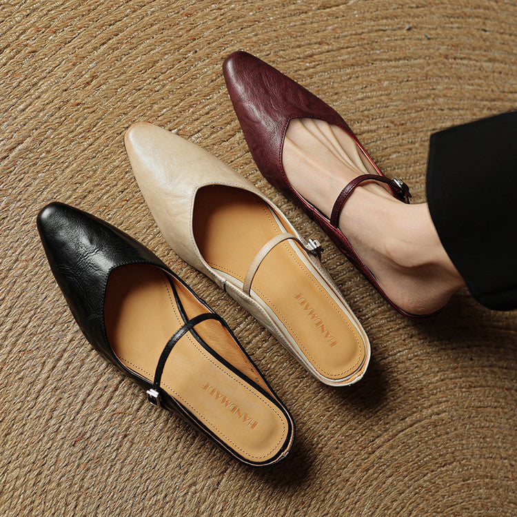 Marilyn | Genuine Leather Mary Jane Mules