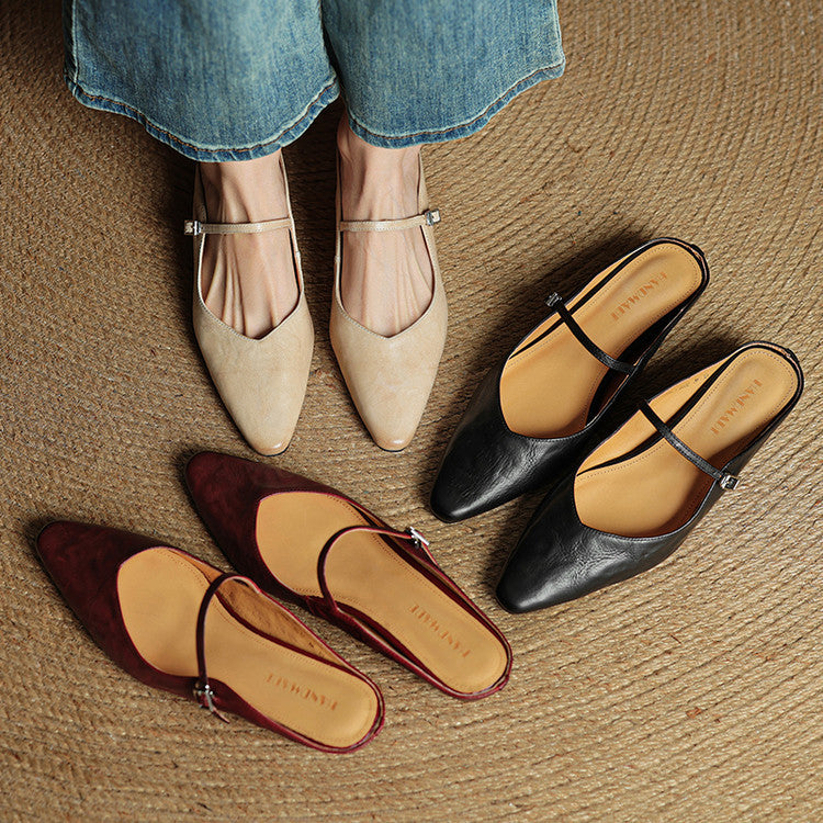 Marilyn | Genuine Leather Mary Jane Mules