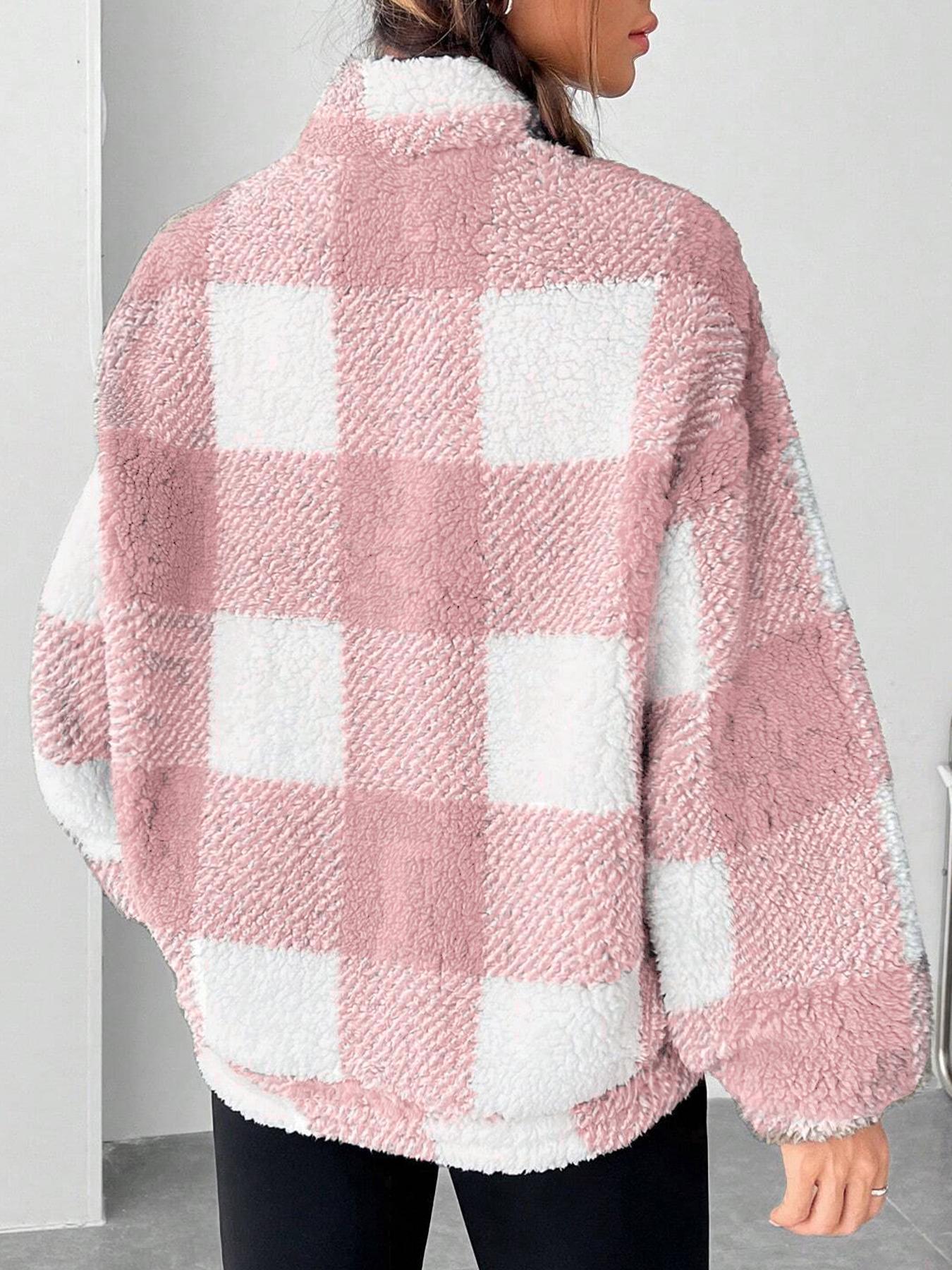 Clarisse™ | Cozy Plaid Sherpa Pullover