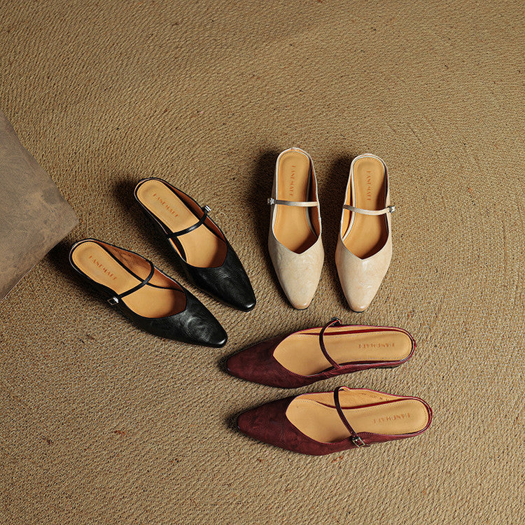 Marilyn | Genuine Leather Mary Jane Mules