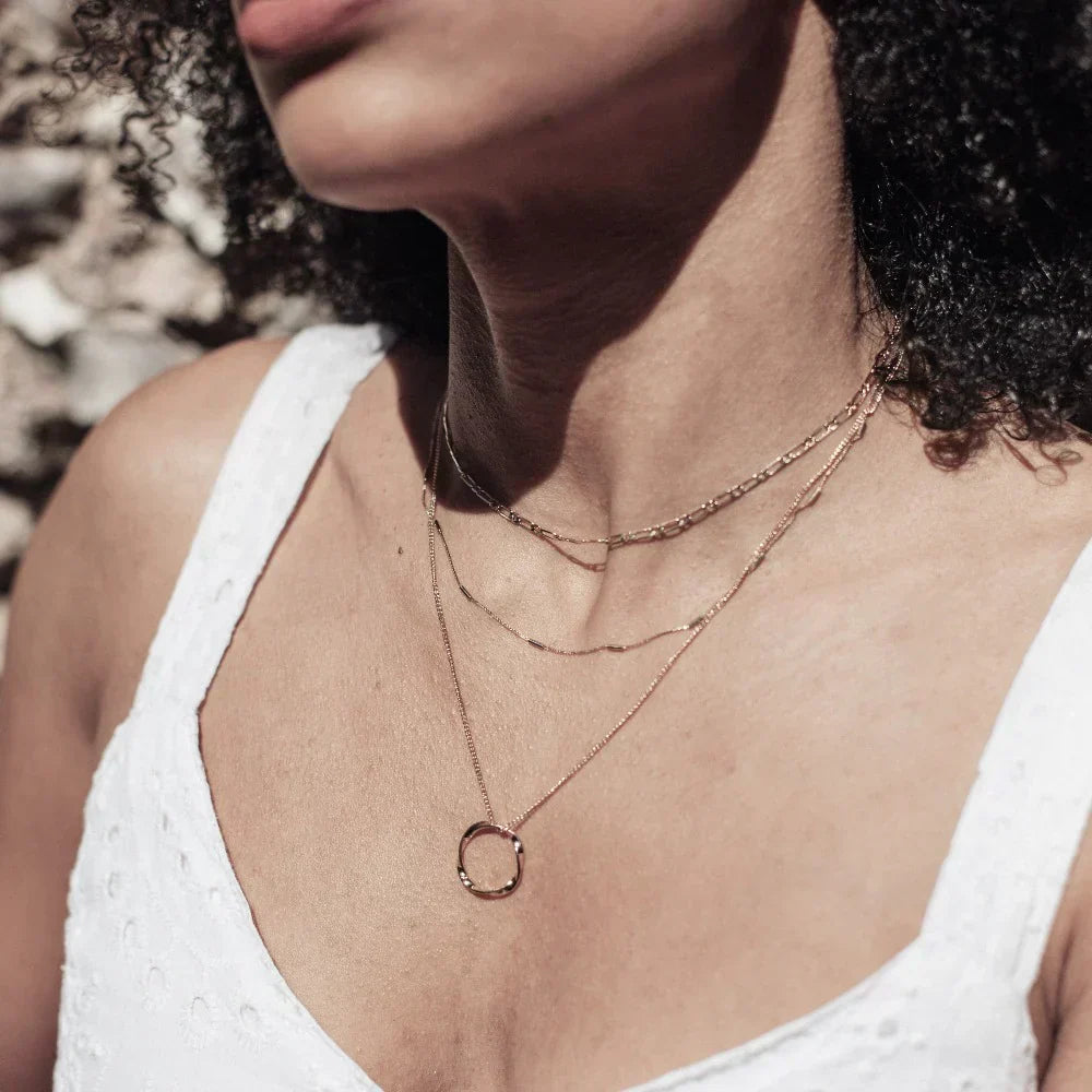 Nancy | Circle Three-Row Necklace | 18k Gold