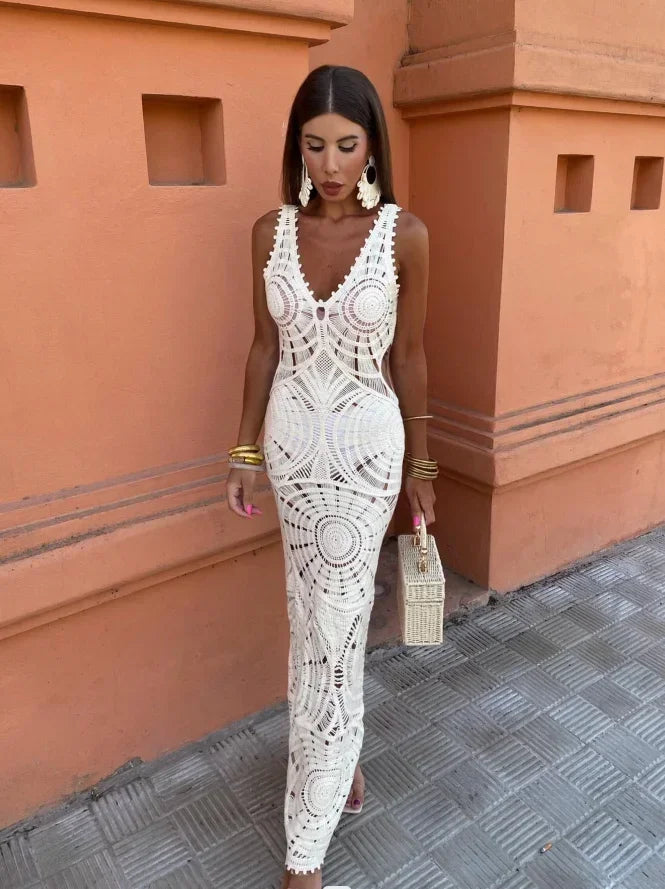 Scarlett™ | Long Dress with V-Neck