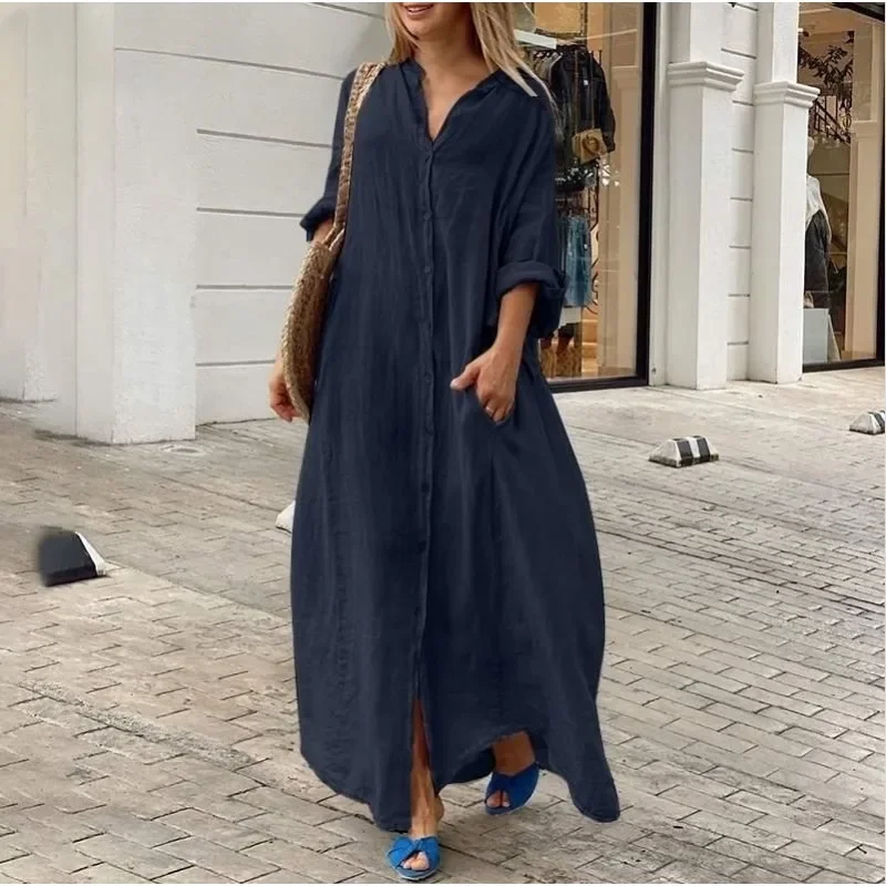 Monelle | Oversized Linen Shirt Dress