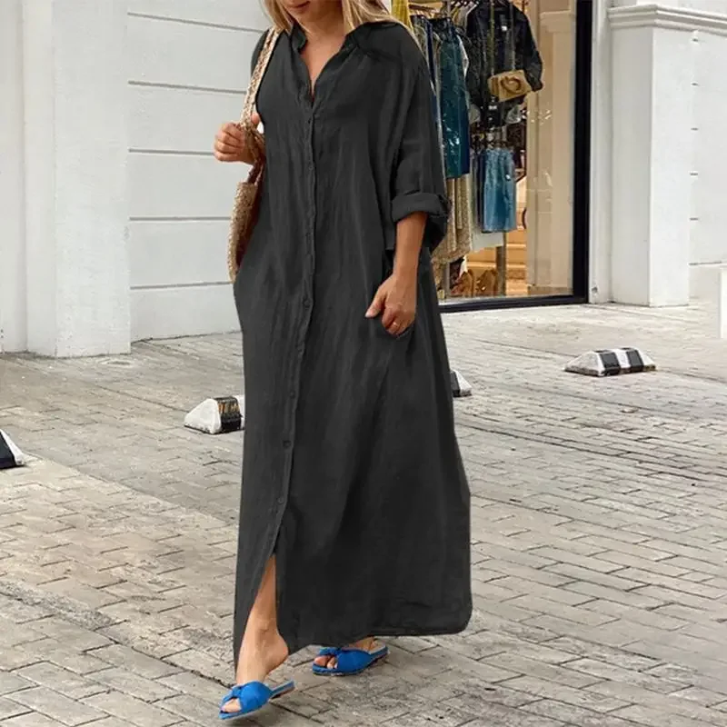 Monelle | Oversized Linen Shirt Dress