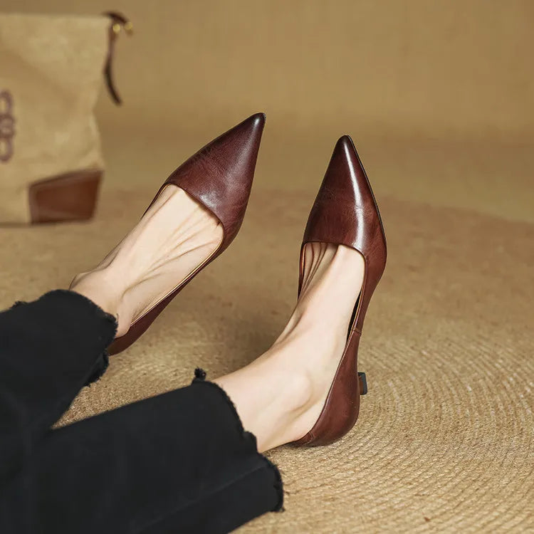 Gloria | Genuine Leather Heels