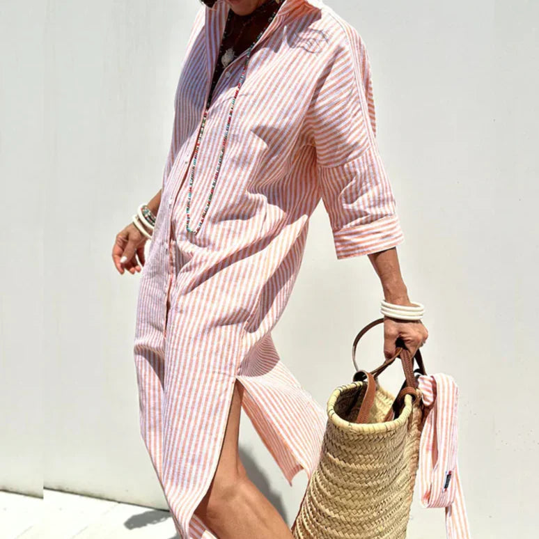 Monelle | Classic Striped Shirt Dress