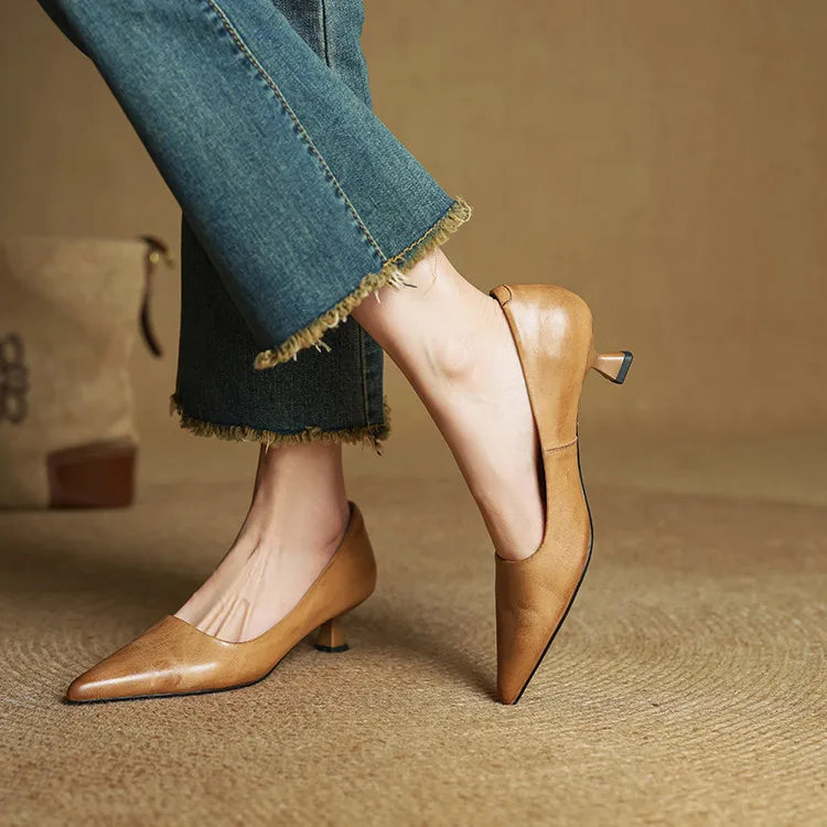 Gloria | Genuine Leather Heels