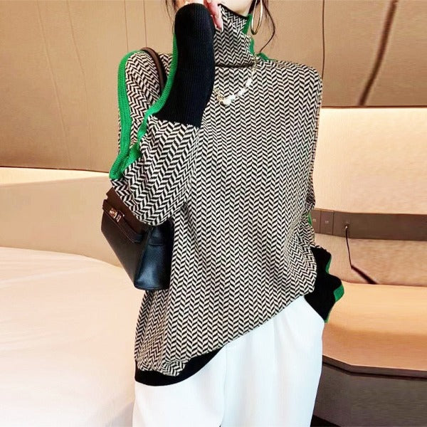 Eleanor™ | Herringbone Luxe Turtleneck
