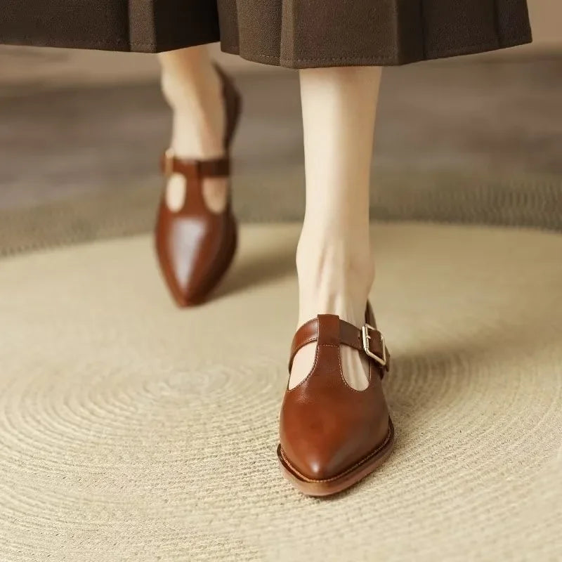 Angela | Pointed Mary Jane Heels