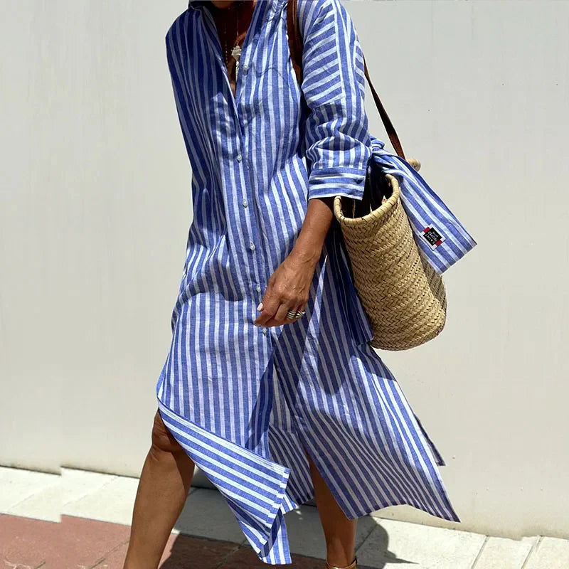 Monelle | Classic Striped Shirt Dress