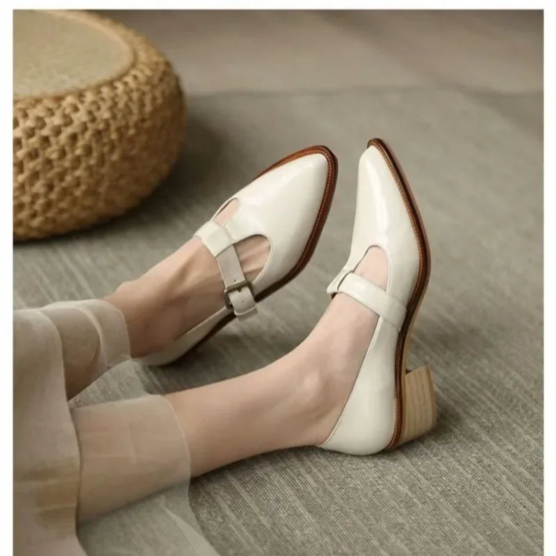 Angela | Pointed Mary Jane Heels