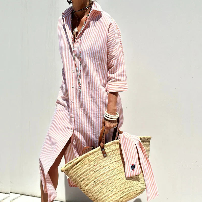 Monelle | Classic Striped Shirt Dress