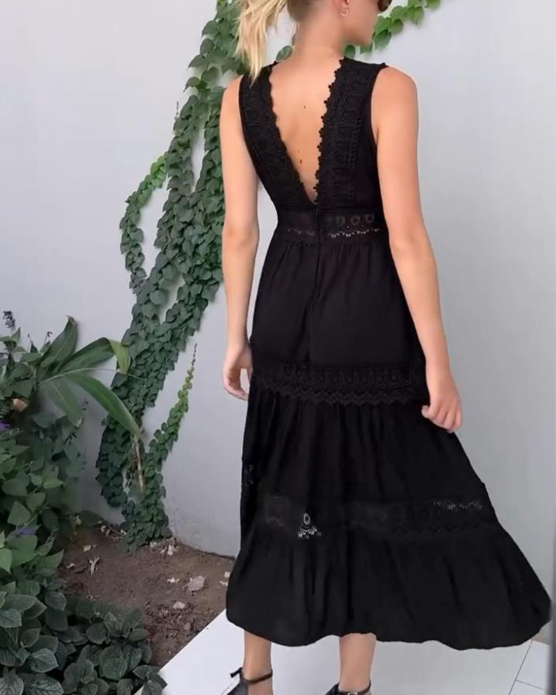 Charlotte | Handcrafted Lace Dress with V-Neck