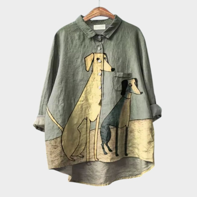 Palmira | Oversized Shirt with Dog Design