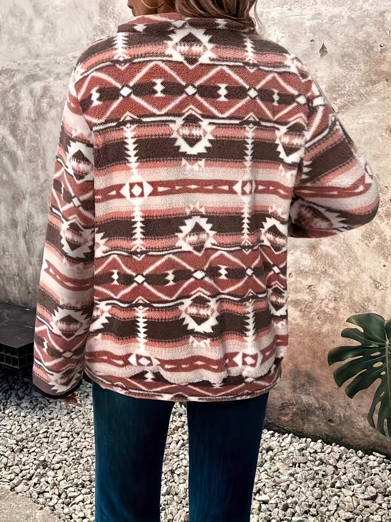 Celine™ | Geometric Pattern Fleece Jacket