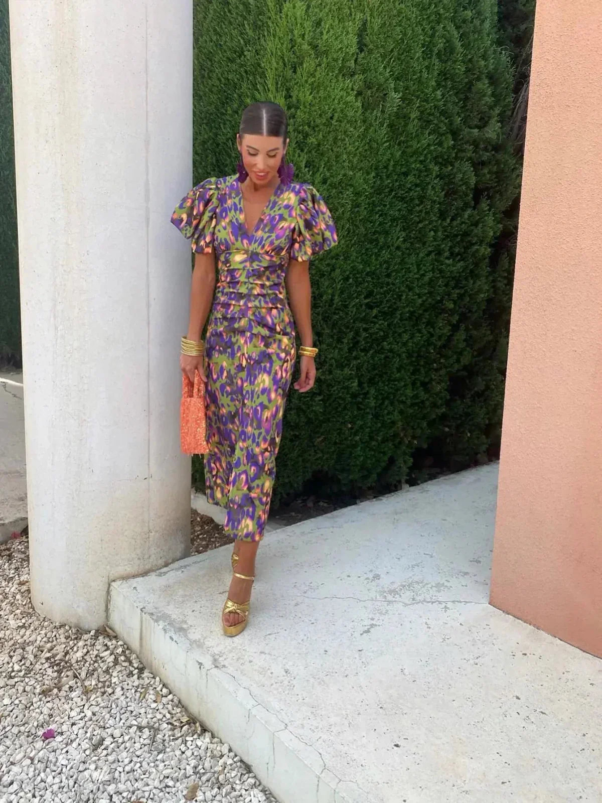 Olivia™ | Colorful Pleated Midi Dress