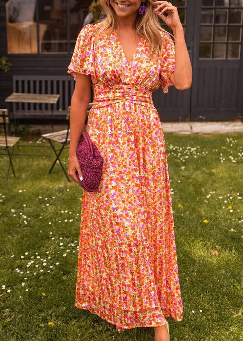 Amelia | Elegant V-Neck Maxi Dress