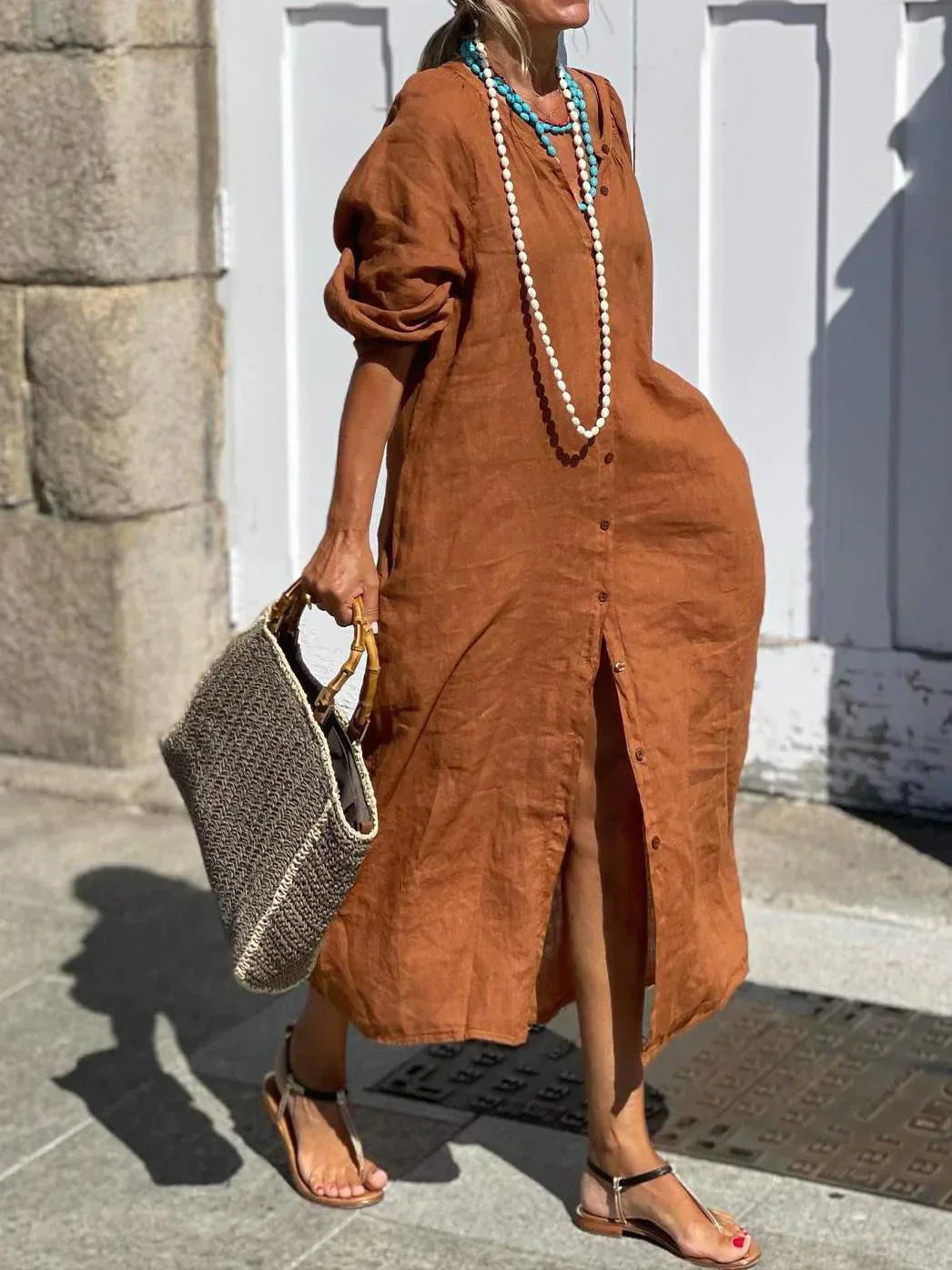 Monelle | Loose-Fitting Linen Dress